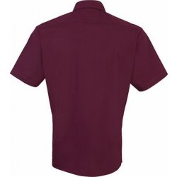 Premier Workwear pánská popelínová pracovní košile s krátkým rukávem fialová lilková