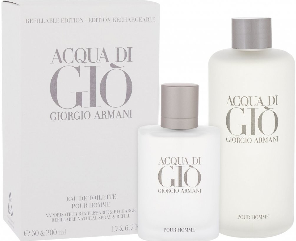 Giorgio Armani Acqua di Gio Pour Homme plnitelný EDT 50 ml + náplň 200 ml dárková sada