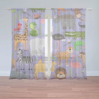 Záclony Animované safari: 2 ks - 150x250 cm - Sablio – Hledejceny.cz