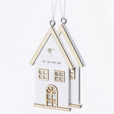 ZÁVES DOM DREVO S/2 BIELY+NATUR 4,9x9x0,7CM – Hledejceny.cz