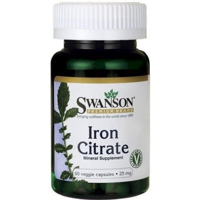 Swanson Iron Citrate Citrát Železitý 25 mg 60 kapslí