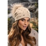 Krumlovanka dámská béžová zimní čepice s bambulí Woolmark Quality W-0829/960 – Hledejceny.cz