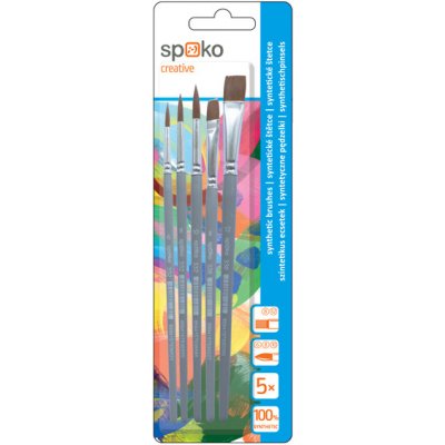 SPOKO Sada štětců syntetické, ploché 8,12, kulaté 6,8,10 - [5 ks] – Sleviste.cz