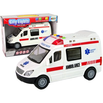 LEANToys Ambulance s třecím pohonem na baterky – Zboží Mobilmania
