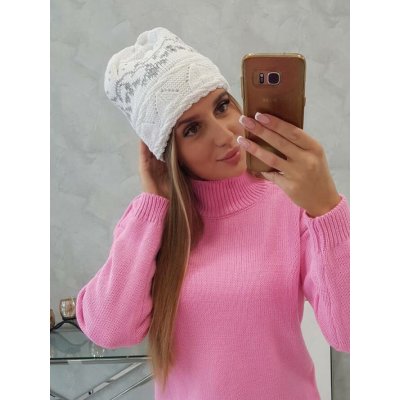 Zimní dámská čepice K374 bílo-šedá – Hledejceny.cz