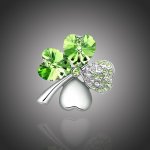 Sisi Jewelry brož Swarovski Elements Čtyřlístek Zelená B1060 – Zboží Dáma