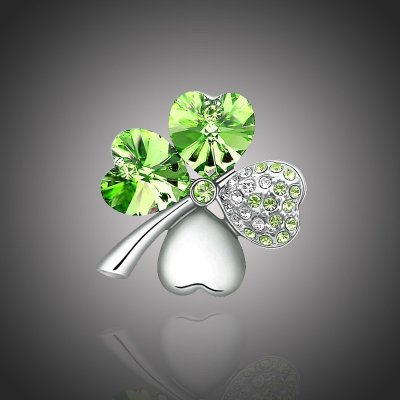 Sisi Jewelry brož Swarovski Elements Čtyřlístek Zelená B1060 – Zboží Mobilmania