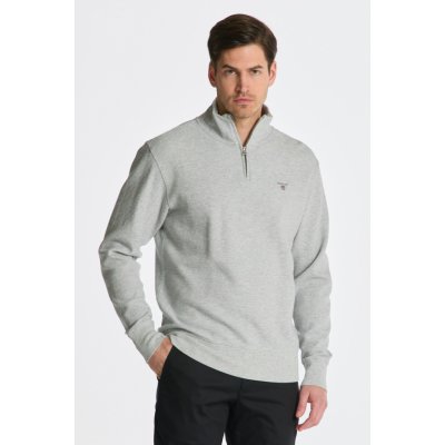 GANT D1. WAFFLE HALF ZIP SWEAT šedá