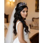 B-Top svatební tiára s modrými a čirými krystaly ve zlatém tónu – Zbozi.Blesk.cz