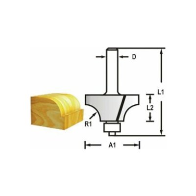 MAKITA Zaoblovací fréza s ložiskem stopka 6 mm,25,4x13,5x56 mm R 6,35 mm D-48315 – Zboží Dáma