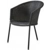 Zahradní židle a křeslo Cane-line Ratanové stohovatelné jídelní křeslo Trinity, 57x61x77 cm, rám hliník, výplet umělý ratan šedý graphite