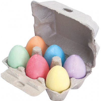 Bigjigs Toys Sada barevných kříd ve tvaru vejce 6 ks – Zboží Dáma