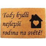 Home Elements Tady bydlí nejlepší rodina na světě béžová 40 x 60 cm – Zboží Mobilmania