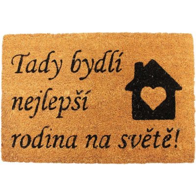 Home Elements Tady bydlí nejlepší rodina na světě béžová 40 x 60 cm – Zboží Mobilmania