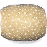 Vánoční vázací stuha MEGA NATURO Hvězdy bílé (velké Mega klubko)10mm x 12m – Zboží Dáma
