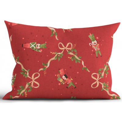 MKLuzkoviny.cz Vánoční bavlna Renforcé Louskáček červené 50 x 70 cm – Zboží Mobilmania
