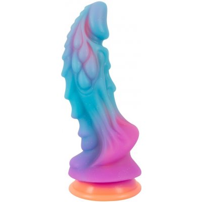 SuperLove Dragon Luminescent Liquid Silicone Dildo Blue Pink – Zboží Dáma