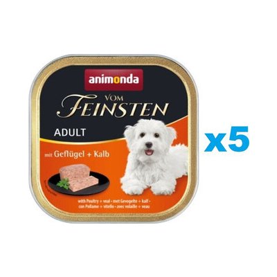 Animonda Vom Feinsten Classic Adult Dog drůbeží & telecí 5 x 150 g – Hledejceny.cz