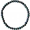 Náramek 1patro z pravých sladkovodních perel NARMIN015 perla černá