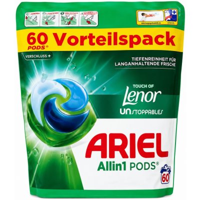 Ariel gelové prací kapsle Allin1 Touch of Lenor Unstoppables 60 PD – Hledejceny.cz