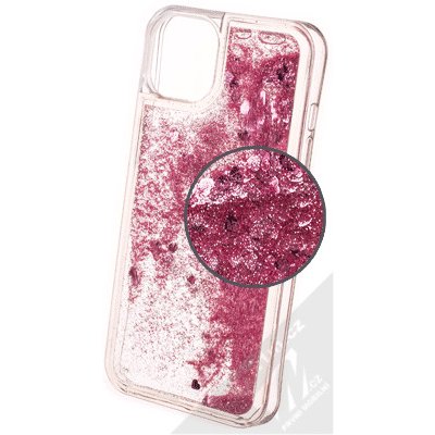 Pouzdro 1Mcz Liquid Heart Sparkle s přesépacím efektem třpytek Apple iPhone 13 Pro světle růžové – Zbozi.Blesk.cz