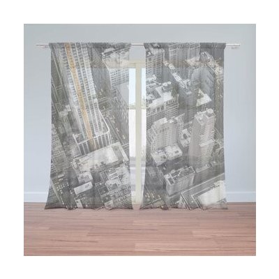Sablio Záclony Pohled z mrakodrapu: 2ks 150x250cm – Hledejceny.cz
