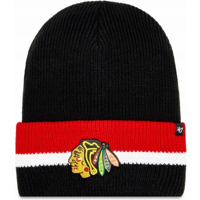47 Brand Zimní čepice Chicago Blackhawks Split Cuff 47 Cuff Knit Black – Zboží Mobilmania