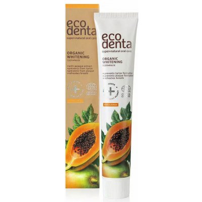 Ecodenta Certified Organic Whitening Toothpaste BIO bělicí zubní pasta s výtažkem z papáji 75 ml – Hledejceny.cz