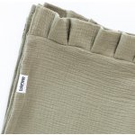 Tulimese Baldachýn mušelínový olivový SAMOSTATNÝ S BAMBULKAMI – Zboží Dáma