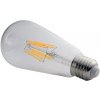 Žárovka LEDtechnics LED žárovka E27 filament průhledná bílá teplá 14W