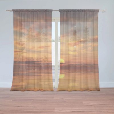 Záclony Oranžové slunce: 2 ks - 150x250 cm - Sablio – Hledejceny.cz