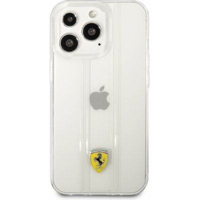 Pouzdro Ferrari 3D Stripes Apple iPhone 13 Pro, čiré