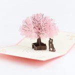 3D přání Láska pod rozkvetlým stromem