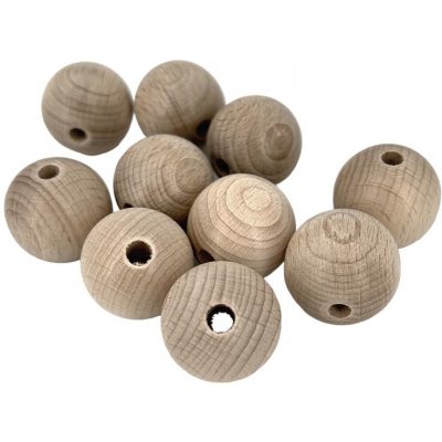 Dřevěné korálky O 30 mm 10 ks – Zbozi.Blesk.cz