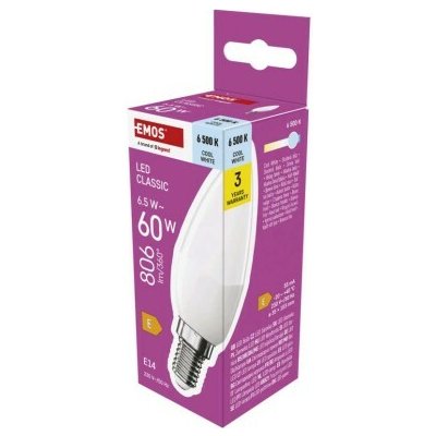 Emos LED žárovka Classic svíčka E14 6,5 W 60 W 806 l – Hledejceny.cz
