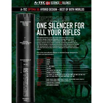 A-TEC OPTIMA 50 pro ráže do .30" 7,62mm na závit 5/8"-24 – Sleviste.cz