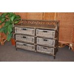 Ratanová komoda 6 zásuvek hnědá – Zboží Mobilmania