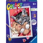 Ravensburger 20266 CreArt Kotě s medvídkem (se třpytkami) – Sleviste.cz