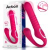 Dilda Action Strapless Strap On Thrusting & Waving Pulse Triple Dildo Pink