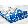 Šachy Dřevěné šachy královské modré