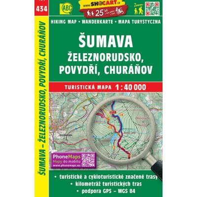 Šumava Železnorudsko Povydří Churáňov turistická mapa 1:40 000