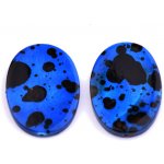 Perleťové korálky, modro černé - - - VYBERTE VARIANTU Velikost: 18x25mm, 2ks – Zboží Dáma