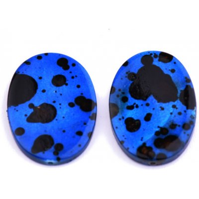 Perleťové korálky, modro černé - - - VYBERTE VARIANTU Velikost: 18x25mm, 2ks – Zboží Dáma