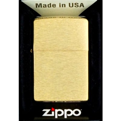 Zippo Benzínový Brushed Brass – Zboží Mobilmania