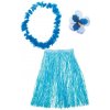 Dětský karnevalový kostým funny fashion havajská tanečnice s květem modrá