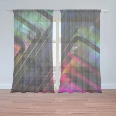 Sablio Záclony Černé pruhy: 2ks 150x250cm – Zboží Mobilmania