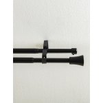 MKLuzkovinyCZ Garnýž dvouřadá Federico - matná černá 120 - 210 cm – Zboží Mobilmania