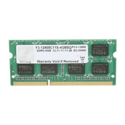 G.Skill 4GB SO-DIMM 1600MHz DDR3 1x4GB CL11 1.5V F3-12800CL11S-4GBSQ – Zboží Mobilmania