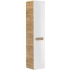 Koupelnový nábytek COMAD Vysoká závěsná skříňka - ARUBA 804 white, dub craft/lesklá bílá