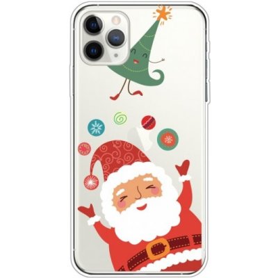 Pouzdro AppleKing z měkkého plastu Santa a stromeček iPhone 11 Pro čiré – Zboží Mobilmania
